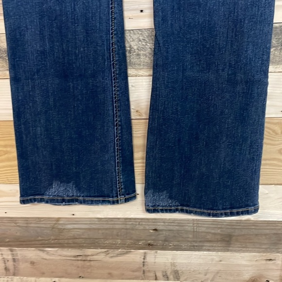 Vanity size 26x33 Dark Wash Slight Stretch Bootcut Jeans with Distress Detailing - Picture 12 of 15